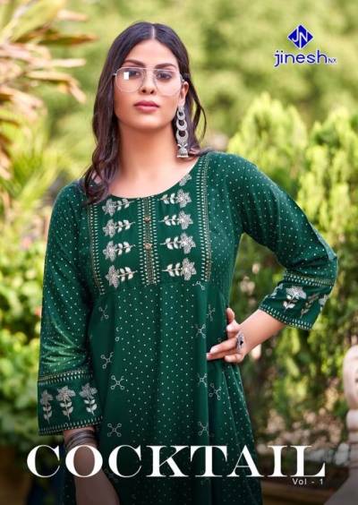 Cocktail Vol 1 By Jinesh Nx Fancy Wear Rayon Kurti Collection